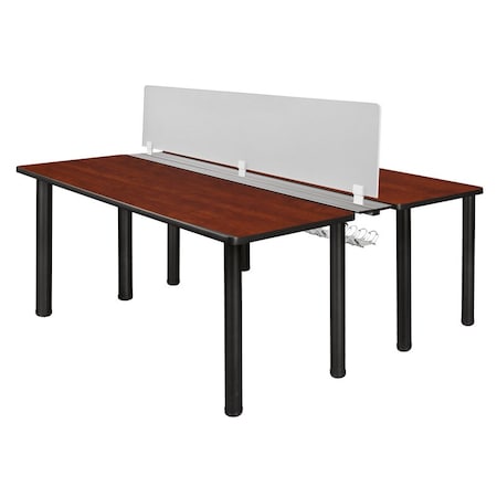 Kee Desking Kee Benching Systems, Black, Cherry, Wood, Metal MBSPD6024CHBPBK